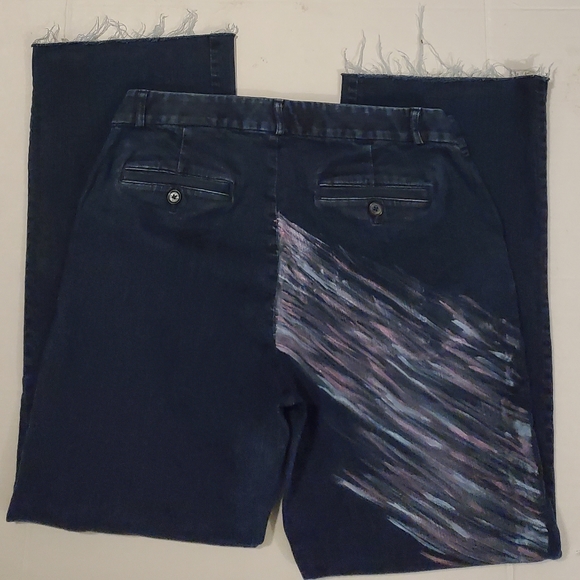 Banana Republic Dark Wash Logan Hand Print Jeans - Picture 4 of 9